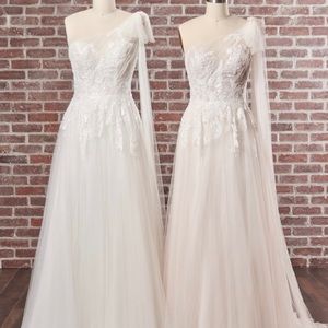Rebecca Ingram Blush Bridal Wedding Gown Dress Size 0 Brand New Altered